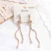 925 silver needle roll thread tassel earrings