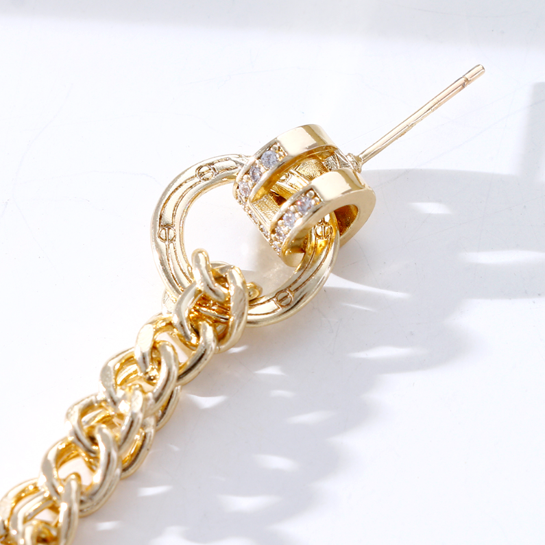 925 silver needle chain tassel earrings