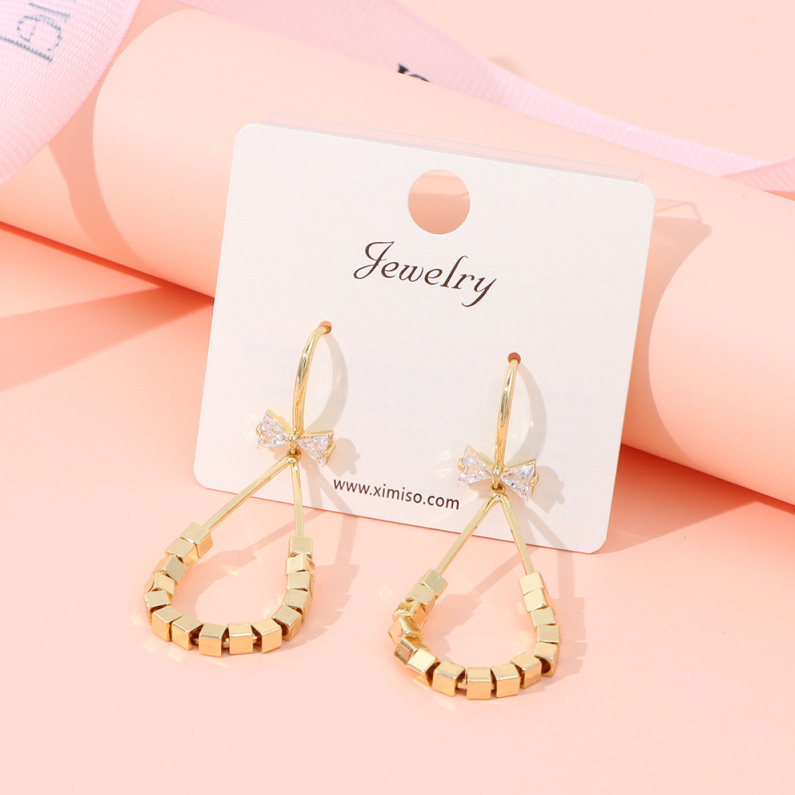 Bow drop earrings