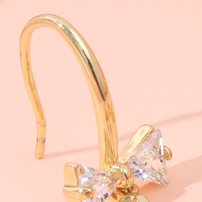 Bow drop earrings