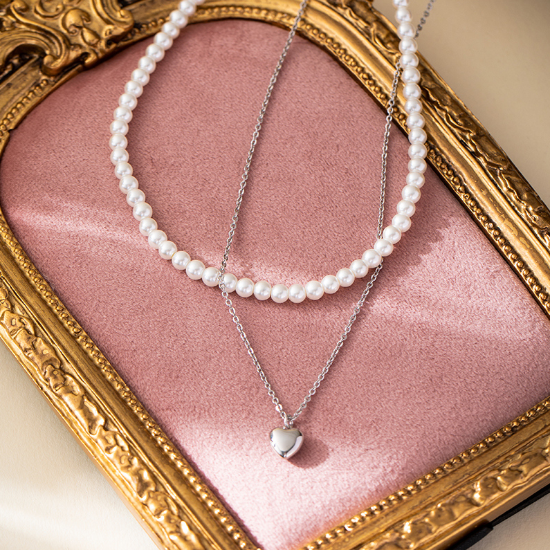 Folded love bead necklace