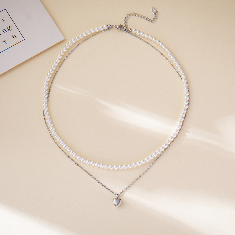 Folded love bead necklace