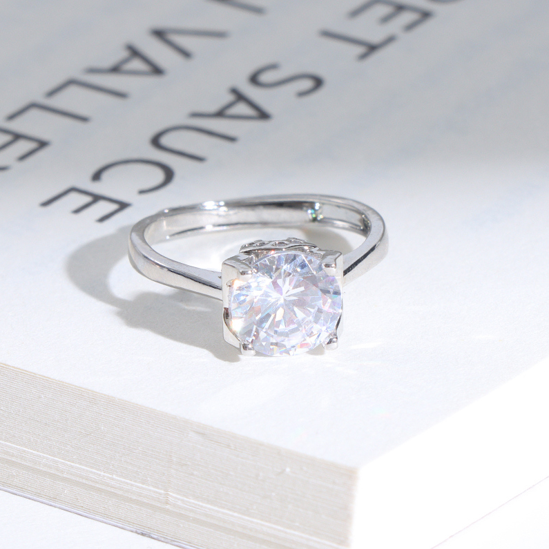 Square simulation opening simulation diamond ring
