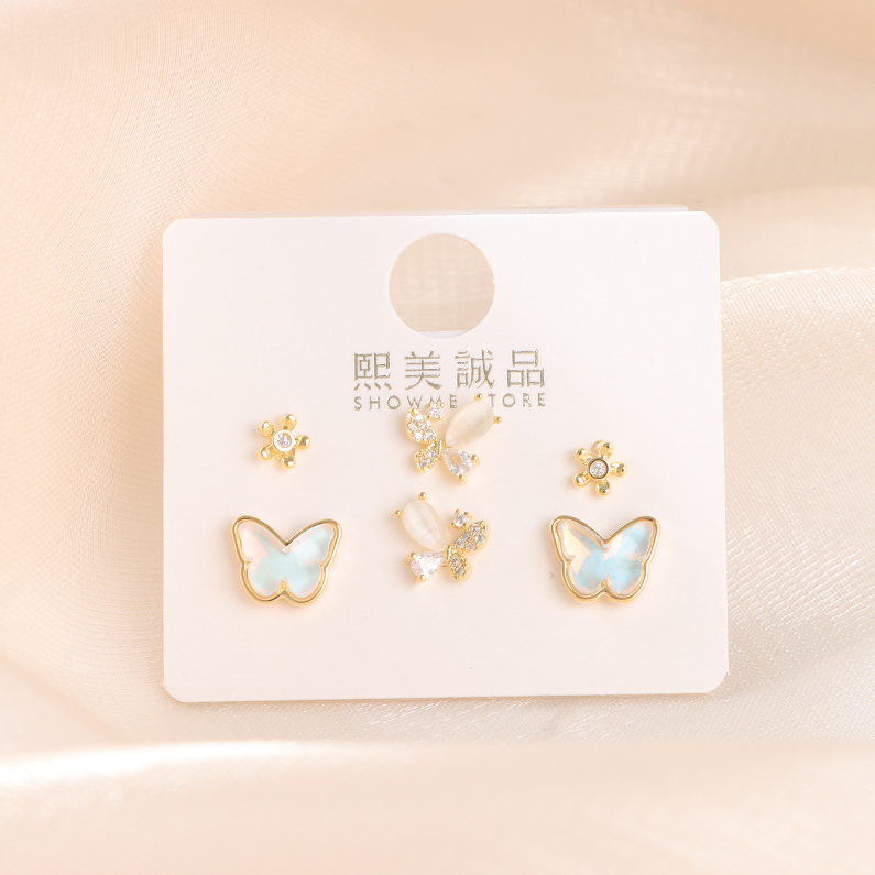 Colorful Butterfly delicate multi-piece earrings
