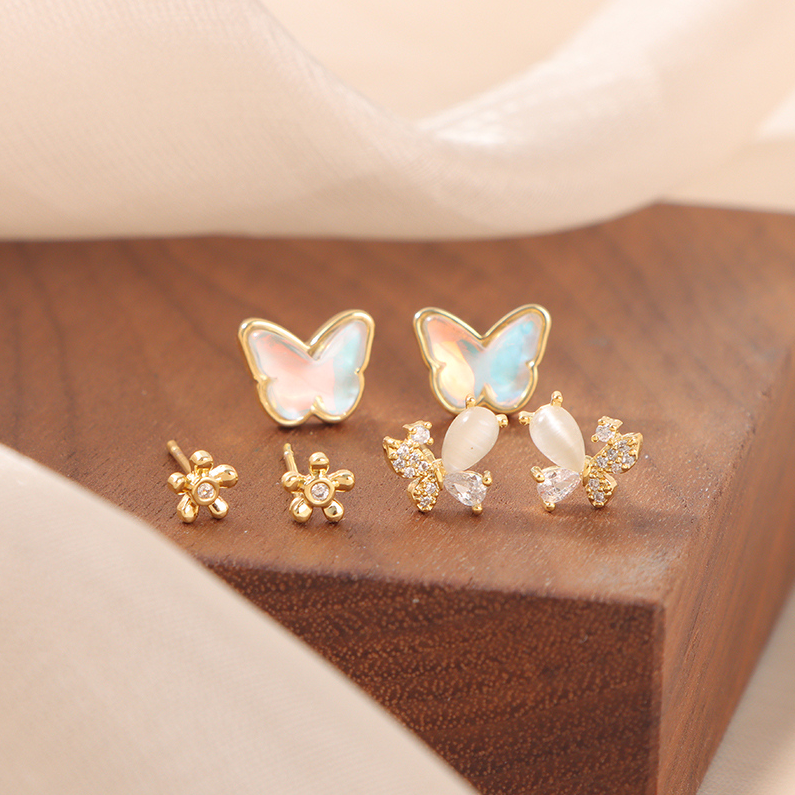 Colorful Butterfly delicate multi-piece earrings