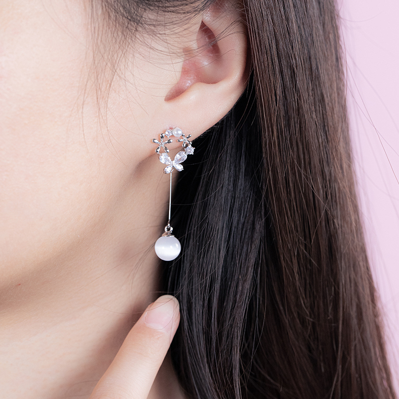 Spring flower tassel earrings