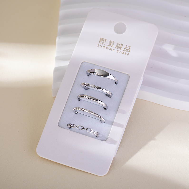 Five sets of rings