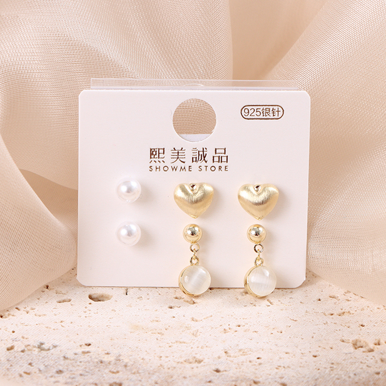 Temperament cat eye set earrings