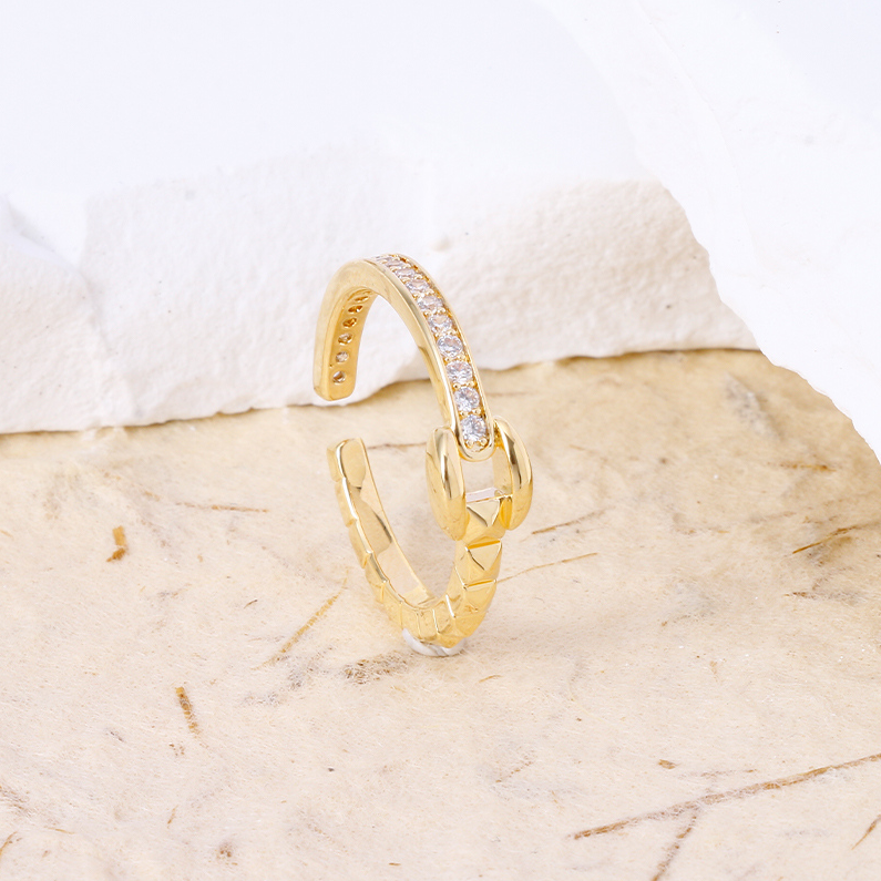 Zircon square hollow ring