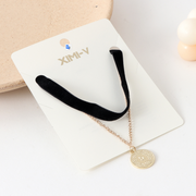 Dark gold coin choker