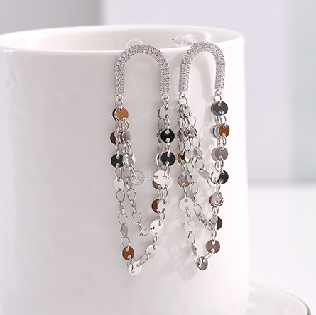 925 Silver Needle Light Luxury Chain Earrings