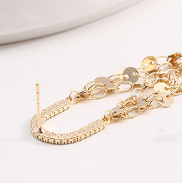 925 Silver Needle Light Luxury Chain Earrings