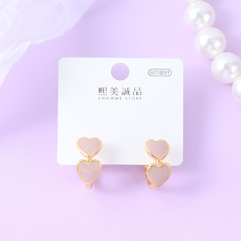 Korean love milk tea colored earrings