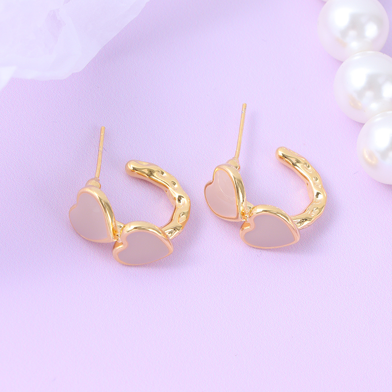 Korean love milk tea colored earrings