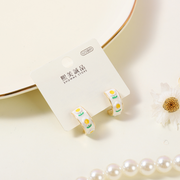 Flower C ring earrings