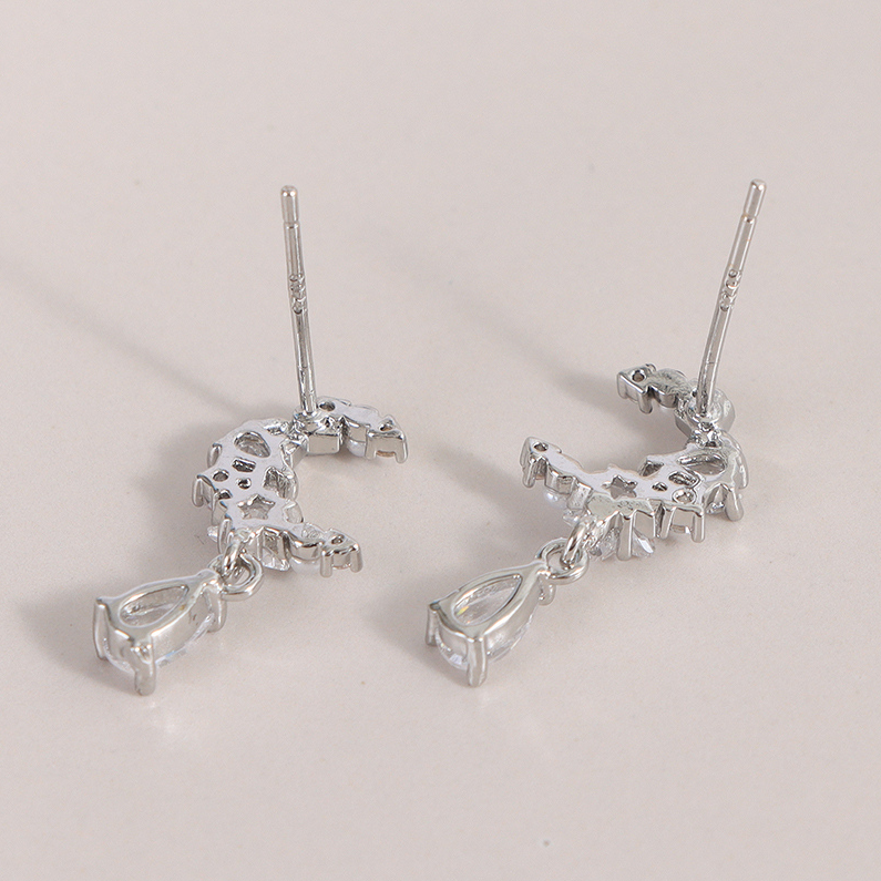 Star Moon Zircon Stud Earrings Set