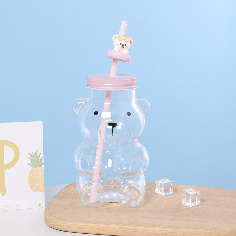 Sweet Pink Bear Series - Water Park Glass Cup (590mL/19.95 fl.oz.)