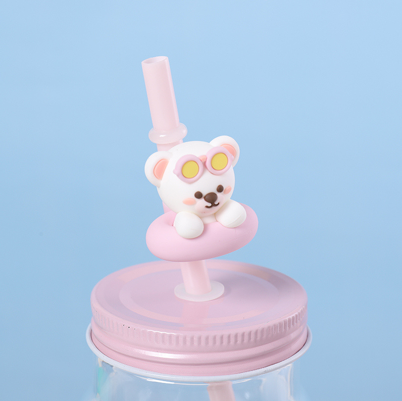 Sweet Pink Bear Series - Water Park Glass Cup (590mL/19.95 fl.oz.)