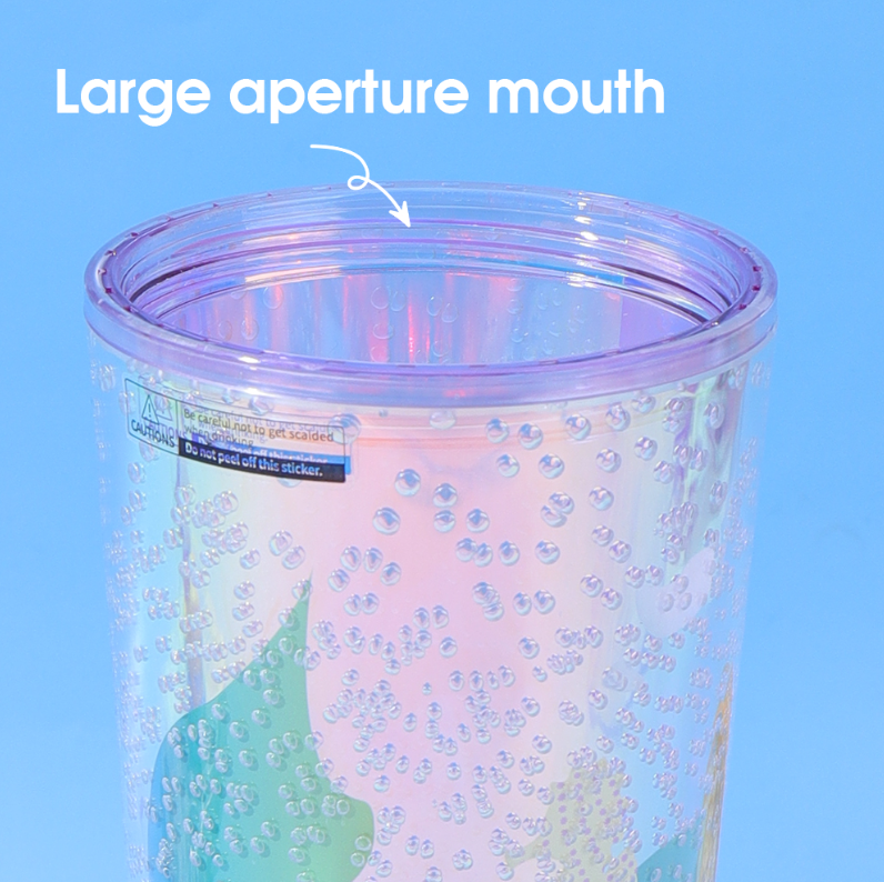 750ml/25.36fl.oz. Large Capacity Creative Basic Plastic Cup with Straw (Purple)
