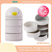 Cartoon Three-Layer Rotating Desktop Plastic Storage Box (Gr