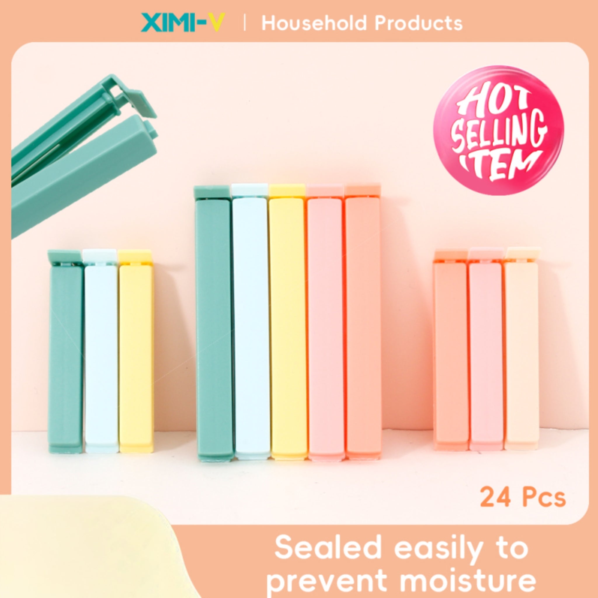 Colorful Sealing Clips 24 Pcs