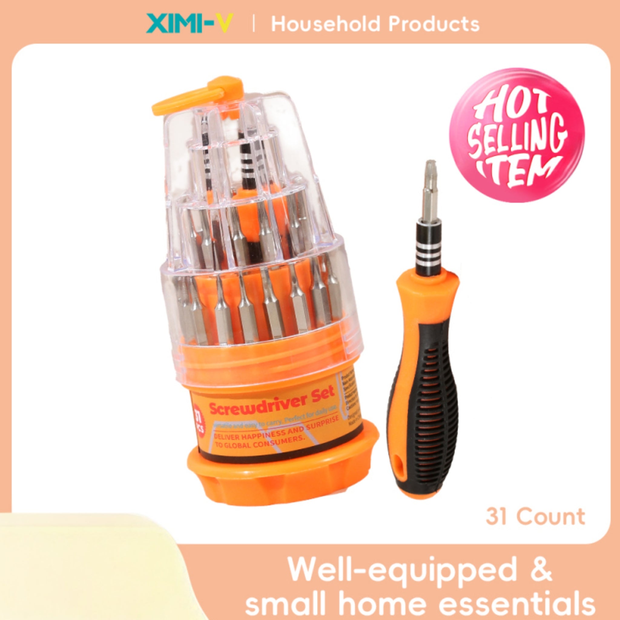 31-piece screwdriver Set (Orange)