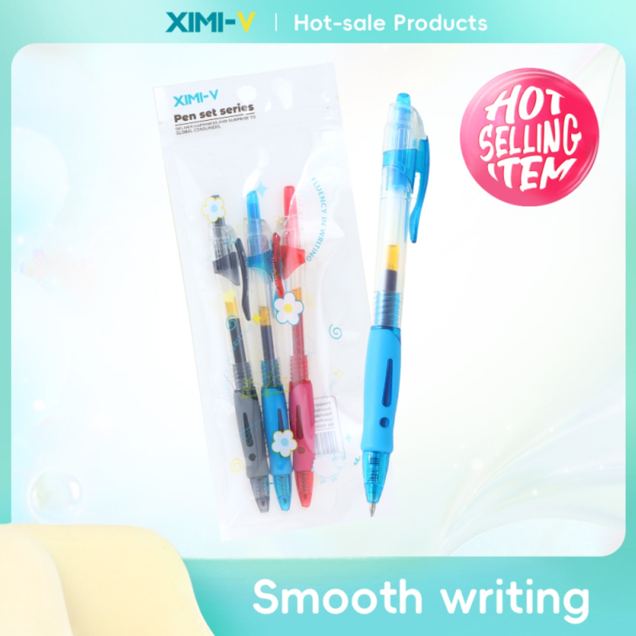Mixed press neutral pens 3 pieces hold 0.5mm