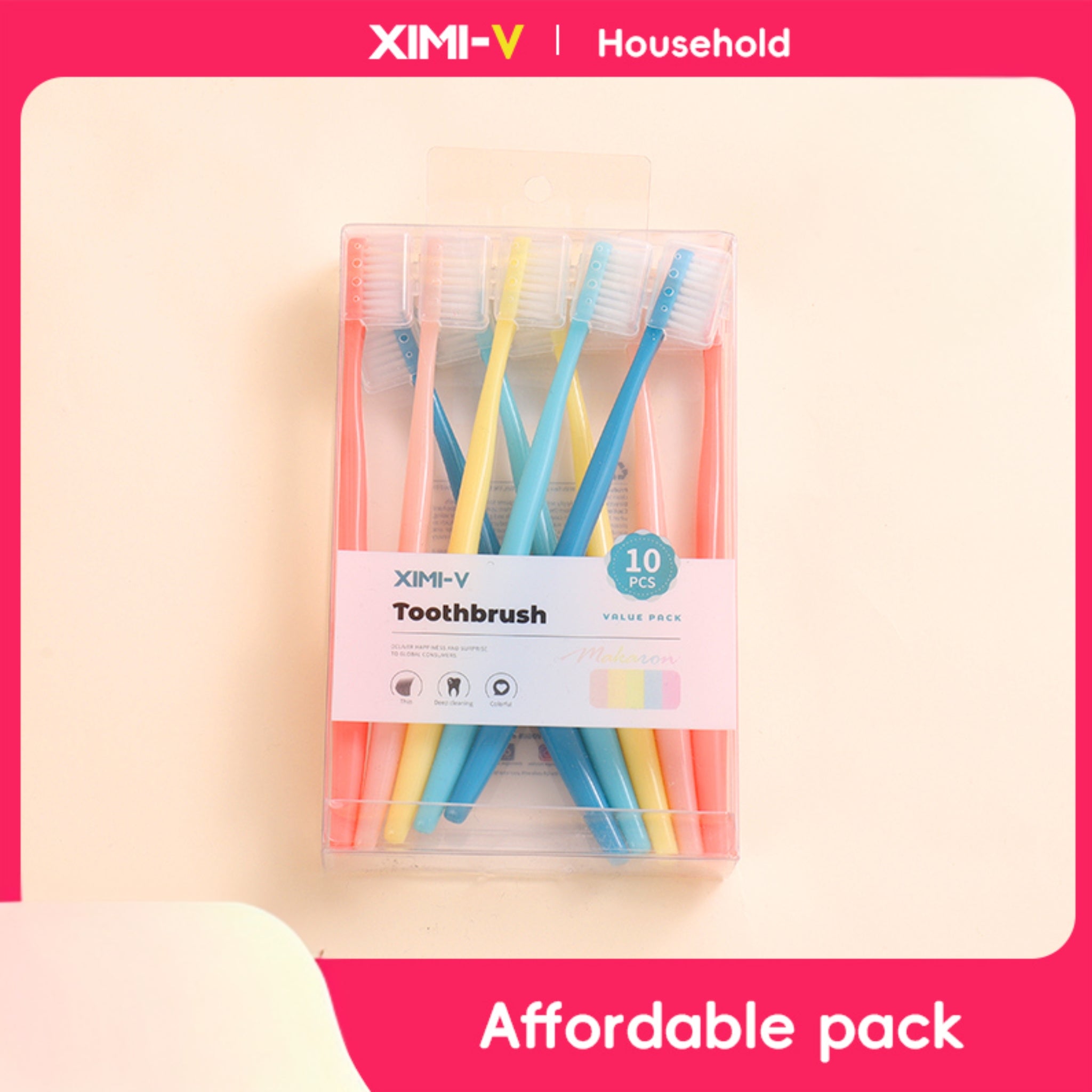 Value Macaron Soft Bristle Toothbrush (10 sets)