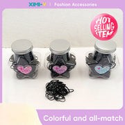 Black Disposable Hair Ties with Star Box