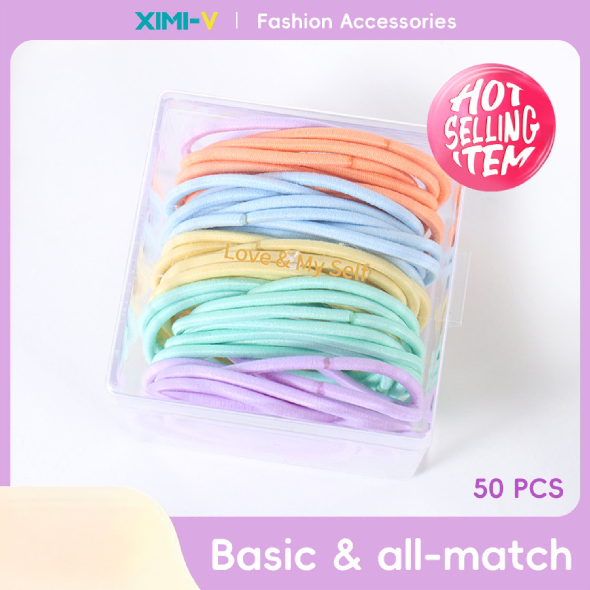Colorless seamless base band 50 pieces