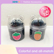 Black Disposable Hair Ties with Bear Box