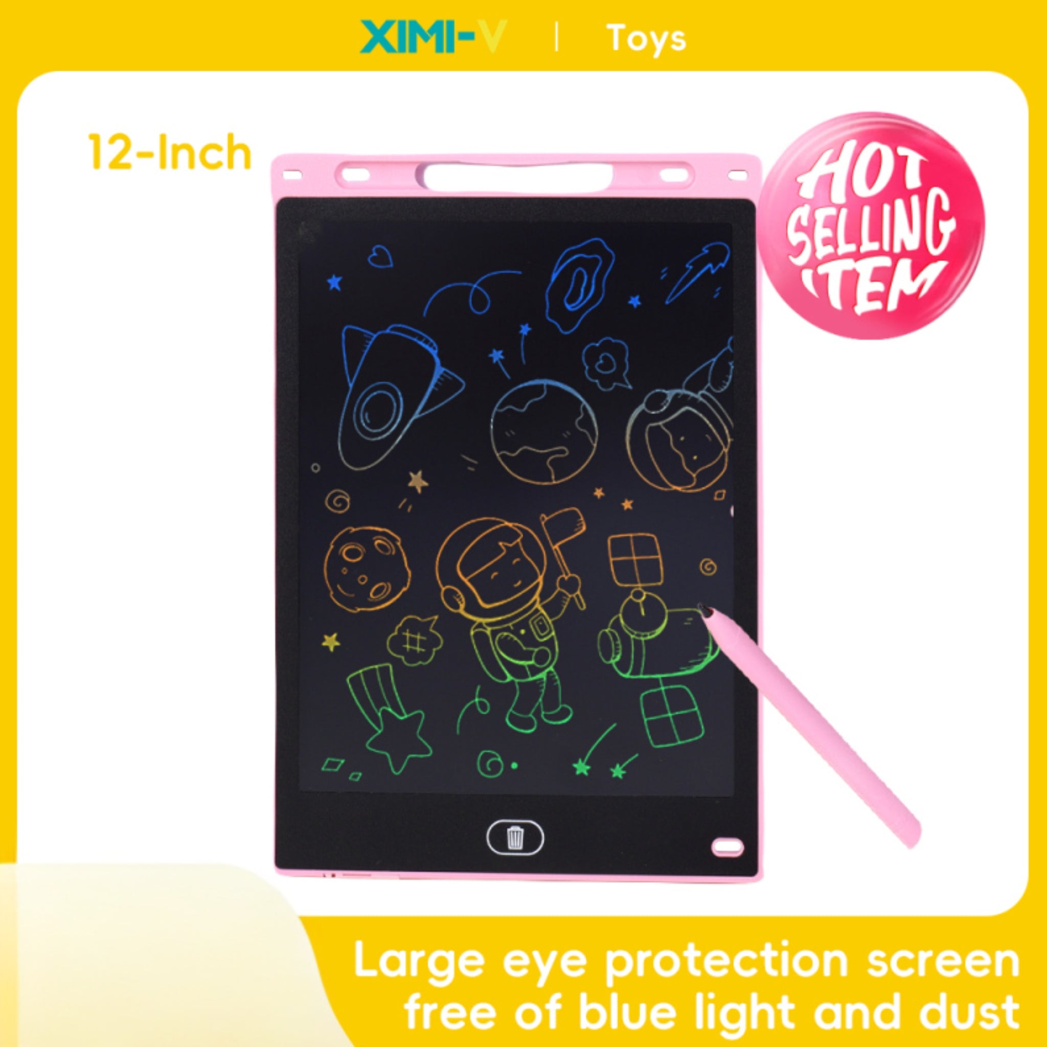 Pink 12-Inch Simple Drawing Board