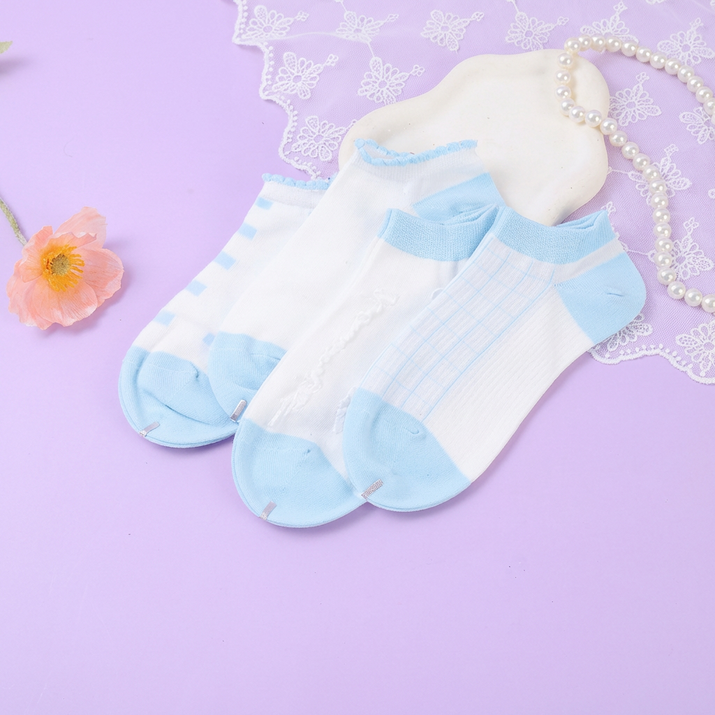 Blue series of women's socks (3 pieces optional)