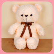 Ribbon Rose Velvet Bear Stuffed Doll (L) (60cm) (White)