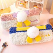 Cute Hairball Tail Plush Pencil Bag