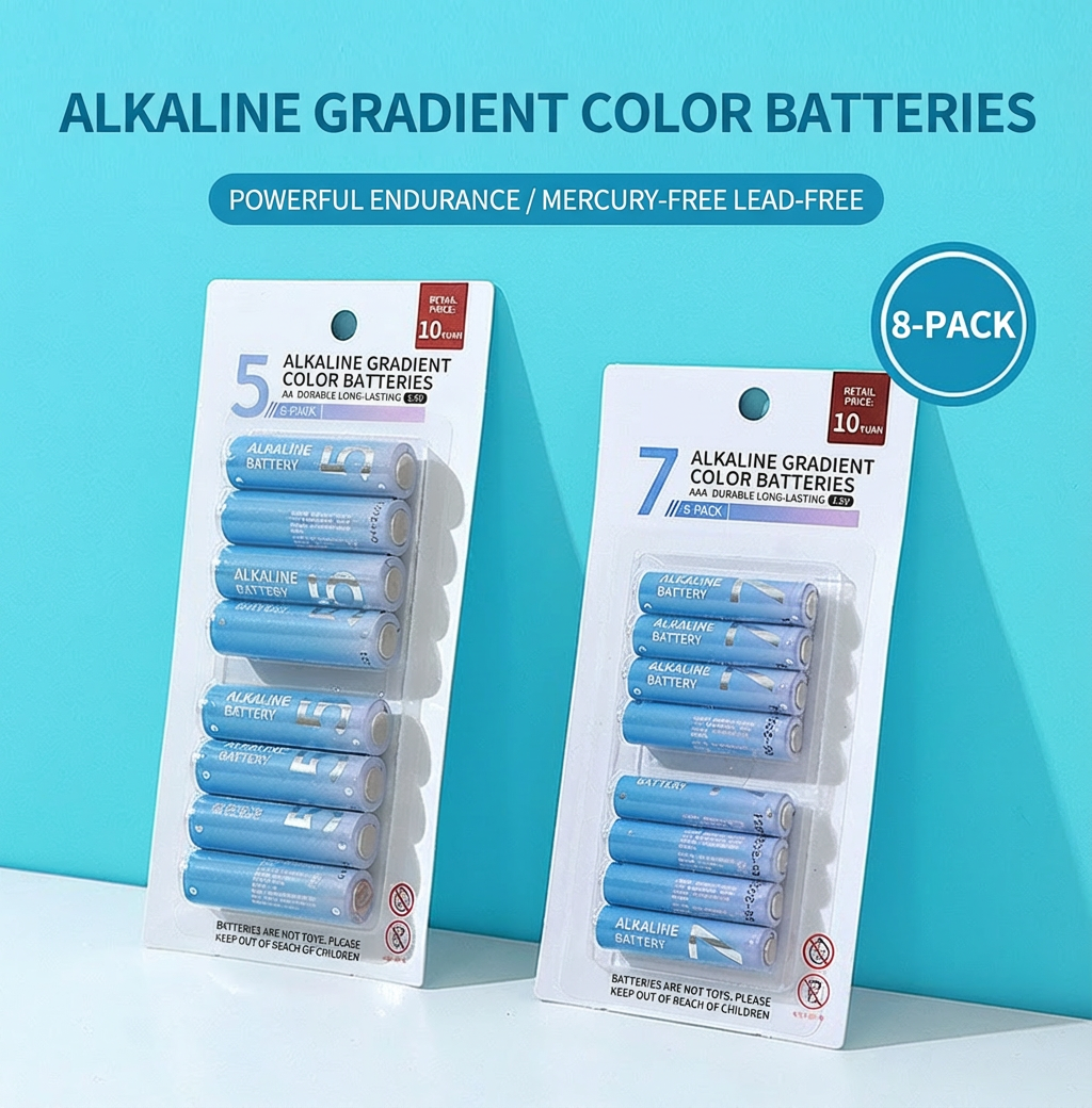 8 pieces of No. 7 alkaline gradient color batteries