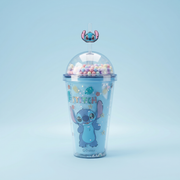 Stitch Bubbles Double-layer Straw Plastic Cup 450ml/15.22 fl.oz.