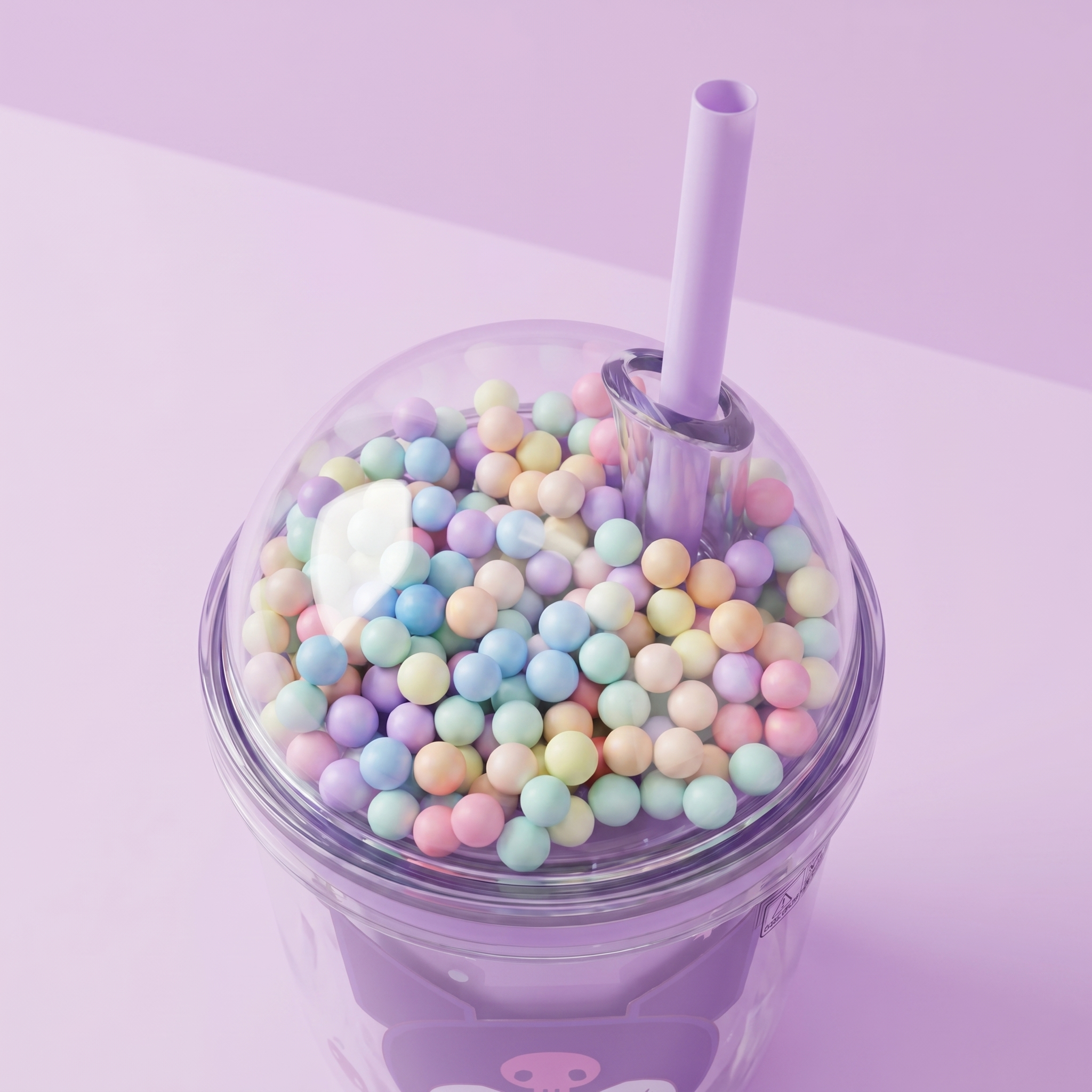 Sanrio Kuromi Bubble Plastic Cup 350ml/11.83 fl.oz. (Purple)
