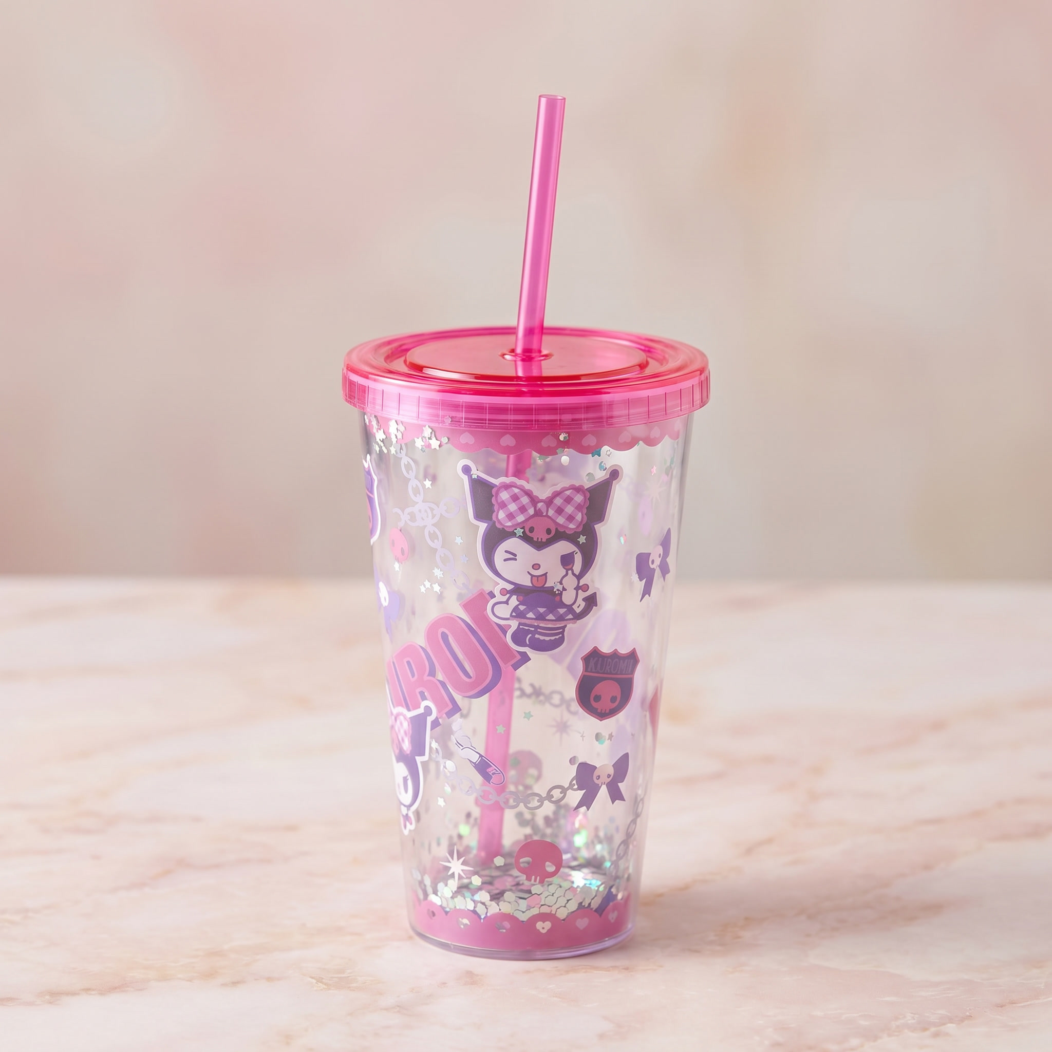 Kuromi Flat Top Plastic Cup 450ml/15.22 fl.oz.