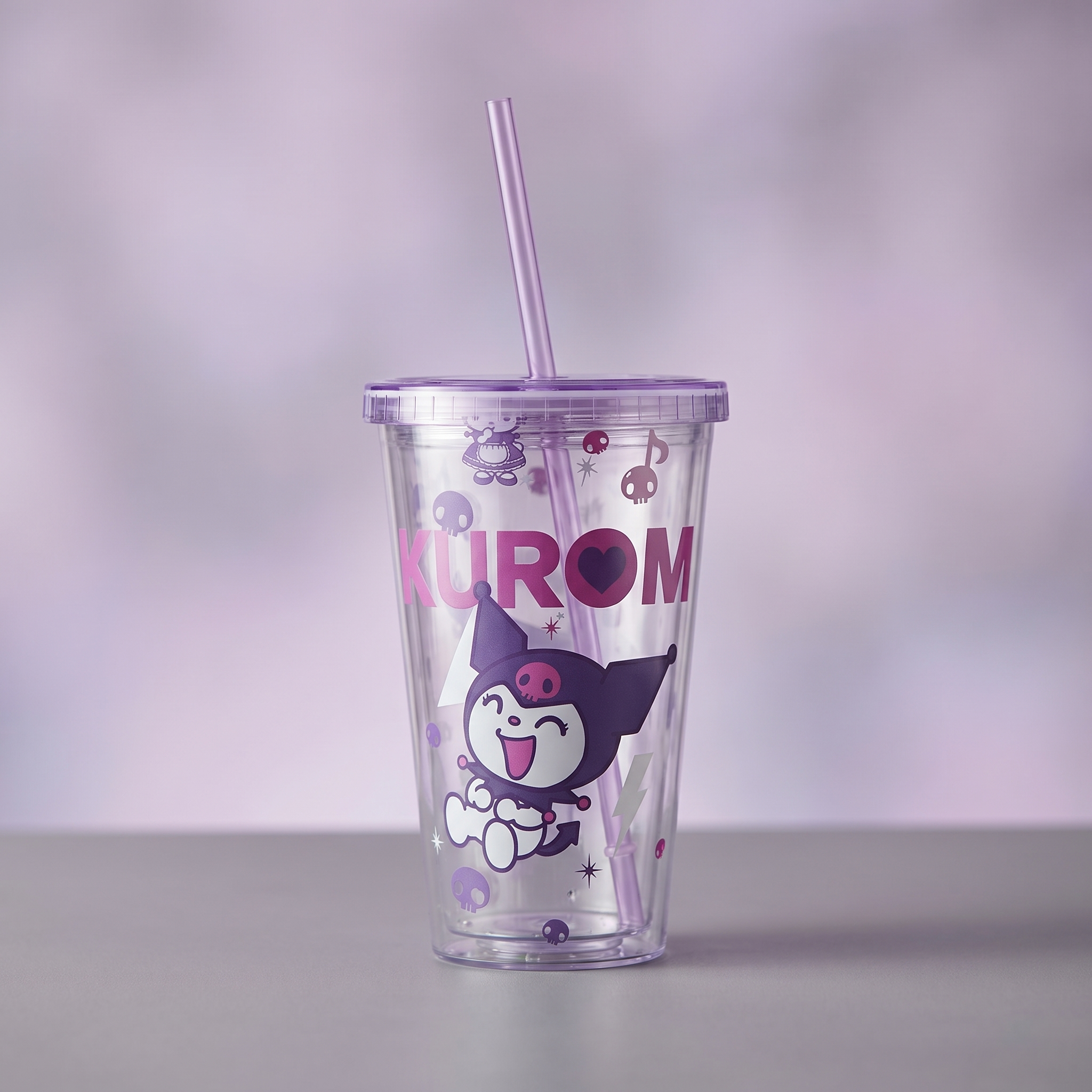 Kuromi Flat Top Plastic Cup 450ml/15.22 fl.oz.