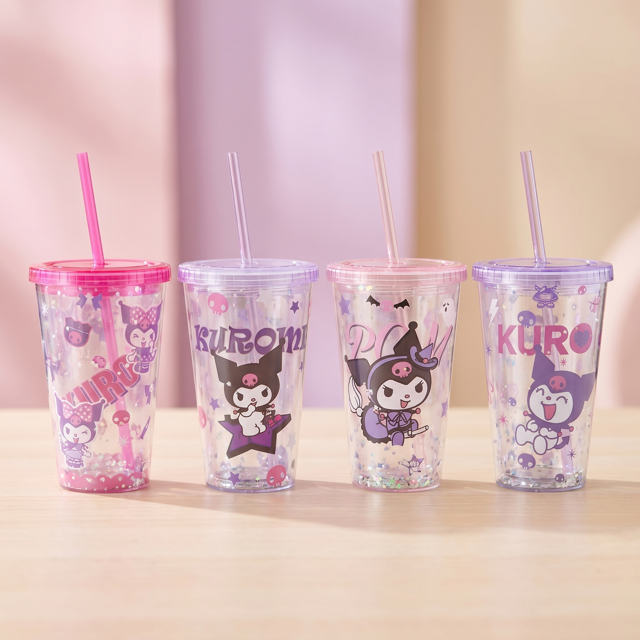 Kuromi Flat Top Plastic Cup 450ml/15.22 fl.oz.