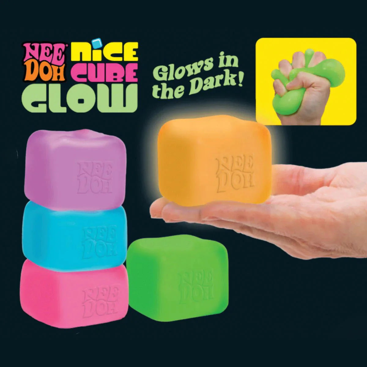 Needoh Glitter & Glow Nice Cube